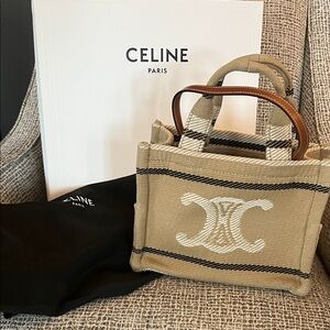Celine Beige and Black Mini Bag